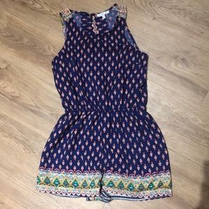 Paisley romper with open back